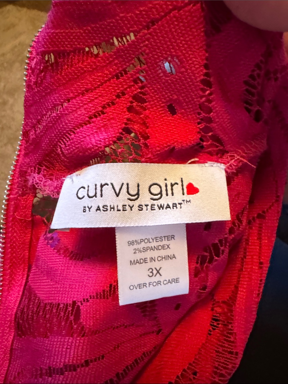 Ashley Stewart Fushia  Sheer Patterned Long-Sleeve Top - Picture 6 of 8